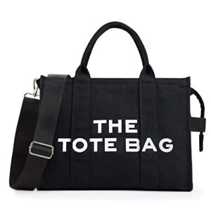 canvas tote bags for women the tote bag dupe trendy handbag tote purse with zipper canvas crossbody bag black