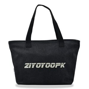 canvas handbag tote bag for women shoulder hobo bag casual tote bag with zipper black