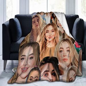 sabrina carpenter collage throws blanket, super soft fleece blanket for sofa couch bed all season for adults children