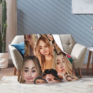 Sabrina Carpenter Collage Throws Blanket, Super Soft Fleece Blanket for Sofa Couch Bed All Season for Adults Children