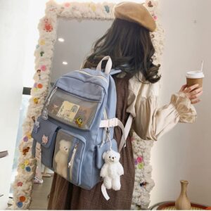 DINGZZ Buckle Badge Women Backpack Candy Color Fashion Cute Student Bag College Backpack (Color : D, Size : 32 * 43 * 13CM)