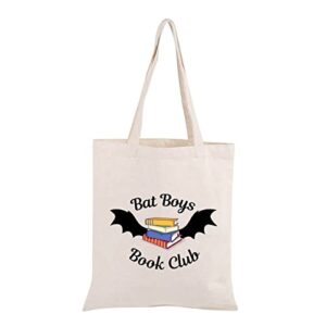 pwhaoo bookish tote bag bat boys book club tote bag gifts for bookworms (bat boys tote)