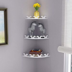 pibm stylish simplicity shelf wall mounted floating rack shelves storage bedroom 3 pieces set,radius 22cm / 25cm / 28cm,2 types avaliable,white, 1# , radius 28cm
