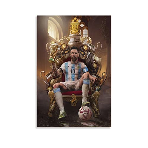 Wall Posters M-essi Champion Poster Football Superstar Lionel M-essi Poster Decorative Painting Bathroom Decor Living Room Canvas Wall Art UnFramed-3,16x24inch(40x60cm)