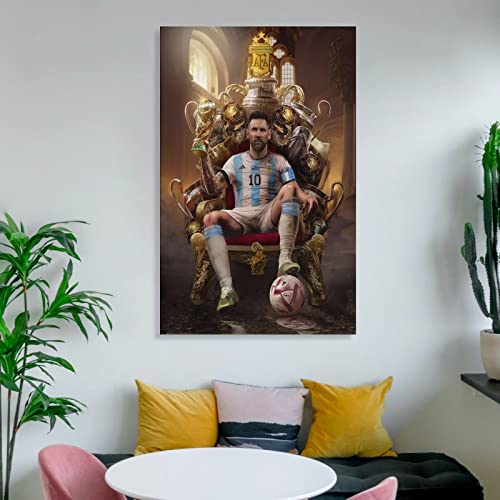 Wall Posters M-essi Champion Poster Football Superstar Lionel M-essi Poster Decorative Painting Bathroom Decor Living Room Canvas Wall Art UnFramed-3,16x24inch(40x60cm)