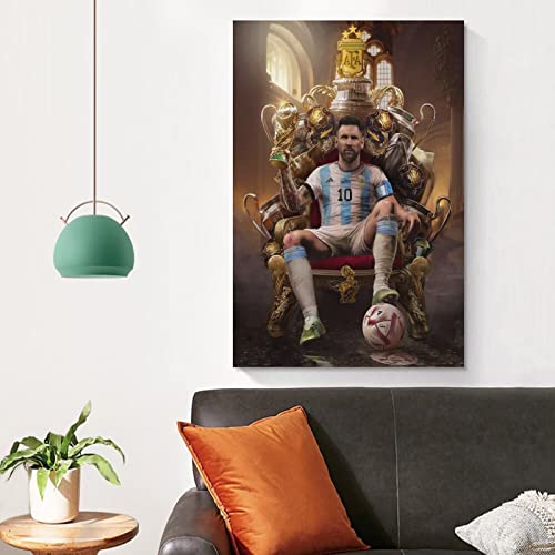 Wall Posters M-essi Champion Poster Football Superstar Lionel M-essi Poster Decorative Painting Bathroom Decor Living Room Canvas Wall Art UnFramed-3,16x24inch(40x60cm)