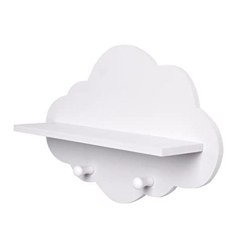 Cloud Shelves Cloud Shape Wood Floating Shelf White Floating Shelves Wall Mount Display Board Coat Hanger Storage Rack Nursery Accessories.