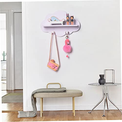 Cloud Shelves Cloud Shape Wood Floating Shelf White Floating Shelves Wall Mount Display Board Coat Hanger Storage Rack Nursery Accessories.