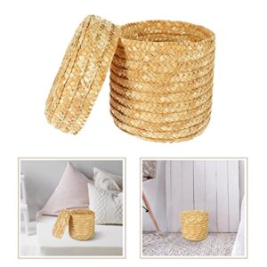 Hemoton 2pcs Wicker Baskets with Lids, Nautral Seagrass Storage Baskets, Multi- use Storage Basket Woven Rectangular Basket Bins, Rattan Storage Organizer