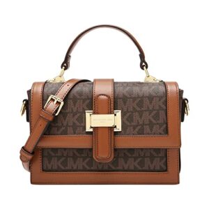 loffymiller womens handbag shoulder bag retro snap sling oldlace satchel bag with removable leather strap for woman (brown)