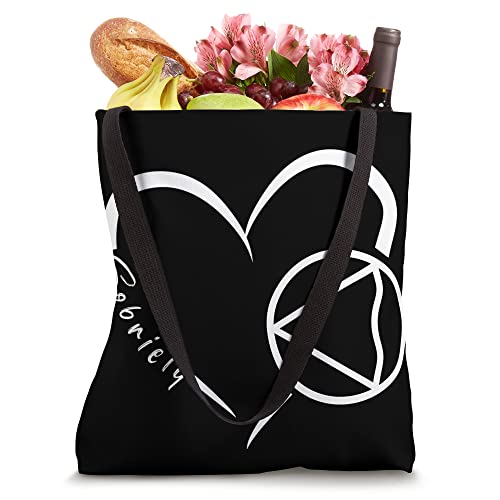 Sober Alcoholic Abstinence AA Support Sobriety Heart Love Tote Bag