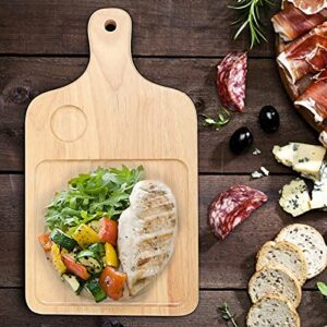 Rectangle Groove Pizza Bread Cheese Cutting Board Tray Handle Baking Home Kitchen Tool wood cutting board