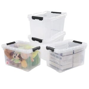 Yuright 22 Quart Clear Storage Tote with Wheels, 4 Pack Organizer Bin