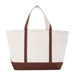 cb station large canvas boat tote : a spacious everyday essential (blank bag, brown)