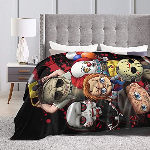 hanaiette Horror Characters Flannel Blanket Lightweight Cozy Microfiber Soft Blankets Anti-Static Fuzzy for Bed Couch Chair Living Room 50'x40' Horror 1, 50'x40'