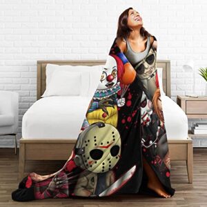 hanaiette Horror Characters Flannel Blanket Lightweight Cozy Microfiber Soft Blankets Anti-Static Fuzzy for Bed Couch Chair Living Room 50'x40' Horror 1, 50'x40'