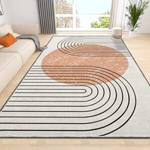 Tritard Mid Century Boho Abstract Area Rug Modern Geometry Line Art Home Decor Easy Clean Rug Soft Non-Shedding Non-Slip Backing Rugs Floor Carpet for Living Room Bedroom, 8'x10'