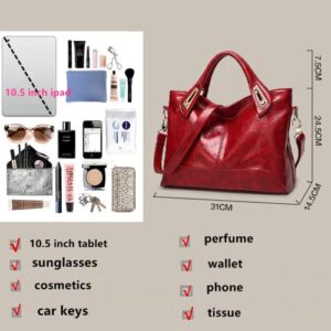 PHEVOS Women Fashion Handbags Tote Bag Ladies Hobo Purse Top Handle Satchel Shoulder Big Bags (wine)