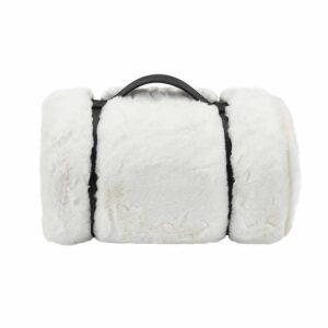 mon chateau luxury collection faux fur throw/blanket – 50″ x 70″, ivory