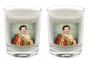 2 pack pedro pascal celebrity devotional prayer candle funny saint candles novelty gift