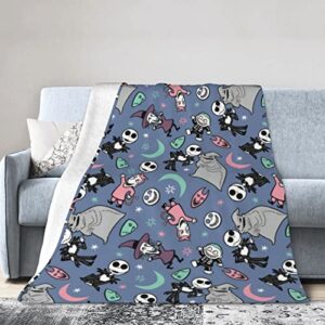 smilnstore funny skull pattern throw blanket 50″x60″ lightweight plush flannel comfy for couch sofa bed
