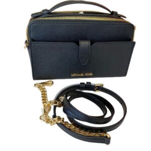 Michael Kors Medium Double Zip Phone Crossbody (Black)