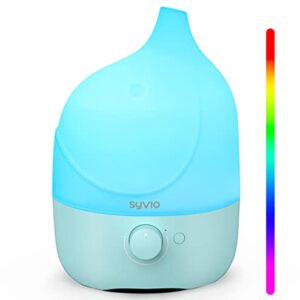 Syvio Humidifiers for Bedroom Baby, Optional 7-Color Night Light Cool Mist Humidifiers for Nursery, Kids, Plants, Filterless, Variable Mist, Whisper-Quiet, Lasts up to 45 Hours, BPA Free, Blue