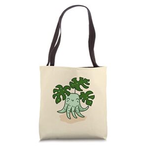 tentacle hugs and monstera love: show your quirky style tote bag