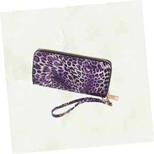 TENDYCOCO Leopard Wallets for Women Zipper Wallet Leopard Print Purse Wallet for Women Wallet with Wrist Strap Wristlet Purse Storage Bags Handbag Wristband Fashion Women Wallet Tote Bag Set