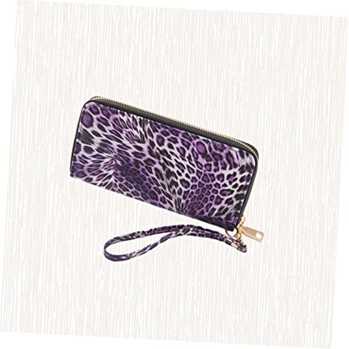 TENDYCOCO Leopard Wallets for Women Zipper Wallet Leopard Print Purse Wallet for Women Wallet with Wrist Strap Wristlet Purse Storage Bags Handbag Wristband Fashion Women Wallet Tote Bag Set