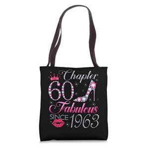 chapter 60 fabulous since 1963 60th birthday gift for women tote bag