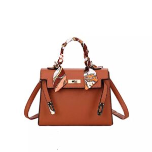 jaygsempire beautiful fashion handbags for women purses crossbody bag for girls top handle satchel shoulder bag tote bag luxury bag (orange brown)