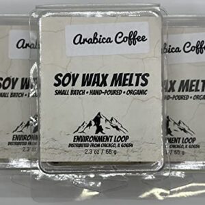 Arabica Coffee Soy Wax Melts - Maximum Scented 2.3 OZ Cube Bars (3 Pack)