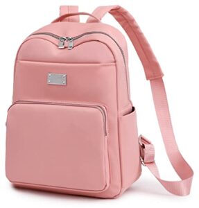 oxford cloth backpack for women fashion anti-theft waterproof handbags ladies work travel shoulder bucket bags (pink)