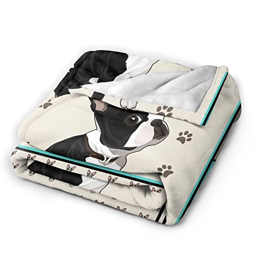 French Bulldog Throw Blanket Ultra Soft Cozy Plush Cute Funny Frenchie Dog Flannel Fleece Blankets Lightweight Fuzzy Warm Party Blanket Gifts for Bed Couch Sofa Women Adults 50"x40"