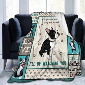 French Bulldog Throw Blanket Ultra Soft Cozy Plush Cute Funny Frenchie Dog Flannel Fleece Blankets Lightweight Fuzzy Warm Party Blanket Gifts for Bed Couch Sofa Women Adults 50"x40"