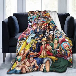 Anime Characters Blanket Flannel Fleece Blanket All Seasons Lightweight Air Conditioner Blanket Luxury Throw Blanket for Room Halloween Decorations Christmas Thanksgiving Gift 80"x60"