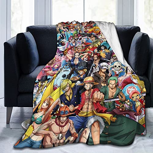 Anime Characters Blanket Flannel Fleece Blanket All Seasons Lightweight Air Conditioner Blanket Luxury Throw Blanket for Room Halloween Decorations Christmas Thanksgiving Gift 80"x60"