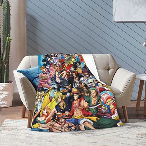 Anime Characters Blanket Flannel Fleece Blanket All Seasons Lightweight Air Conditioner Blanket Luxury Throw Blanket for Room Halloween Decorations Christmas Thanksgiving Gift 80"x60"