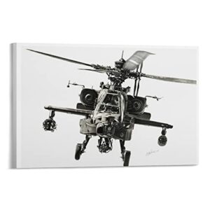 helicopter vintage poster wall decor wall art paintings canvas wall decor home decor living room decor aesthetic 16x24inch(40x60cm) frame-style