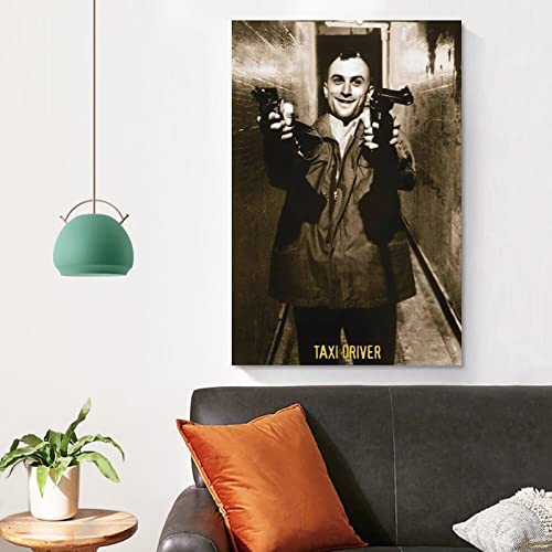 Thriller Movie Posters, Taxi Driver 1976, Room Restaurant Office Bar Wall Decor Art (2) Canvas Painting Wall Art Poster for Bedroom Living Room Decor 12x18inch(30x45cm) Unframe-Style-3