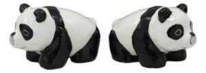 set of 1 ceramic giant panda bears salt and pepper shakers holder figurine