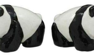 Set Of 1 Ceramic Giant Panda Bears Salt And Pepper Shakers Holder Figurine