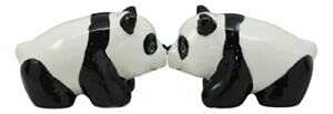 Set Of 1 Ceramic Giant Panda Bears Salt And Pepper Shakers Holder Figurine