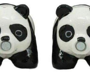 Set Of 1 Ceramic Giant Panda Bears Salt And Pepper Shakers Holder Figurine