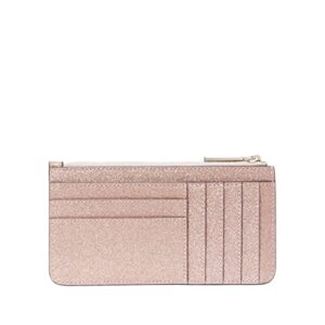 Kate Spade Wallet for Women Tinsel Boxed Large Slim Card Holder in Glitter, Rose gold, Large Wallet card holder