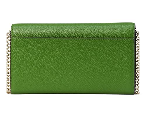 Kate Spade Roulette Pebble Leather Wallet On A Chain Crossbody, Bitter Greens