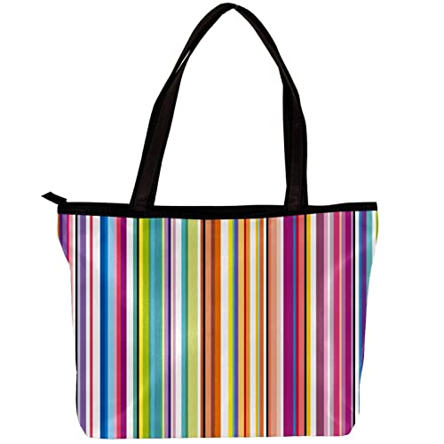 Tote Bag,Shoulder Bag Large Purses and Handbags for Women,Abstract Colorful Striped,Shopping Bags