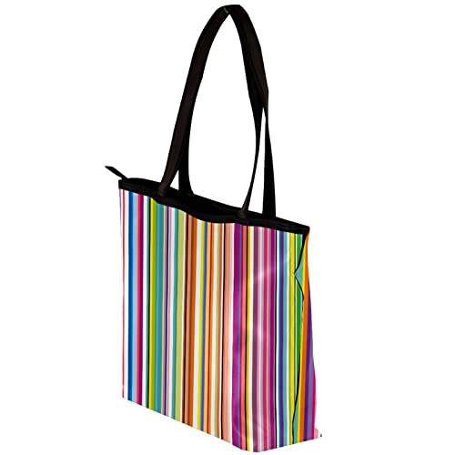 Tote Bag,Shoulder Bag Large Purses and Handbags for Women,Abstract Colorful Striped,Shopping Bags