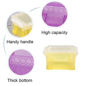 AOTISBAO 6 Pcs Mini Storage Boxes Plastic Storage Stackable Boxes with Lid Plastic Organiser Boxes for Organizing Snacks Toys